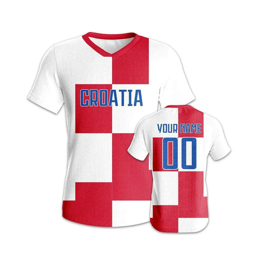  Croatia Soccer Jersey Custom Football Shirt With Personalized Name And Number, Breathable Knit Fabric, Quick Dry -  ToylandEU™