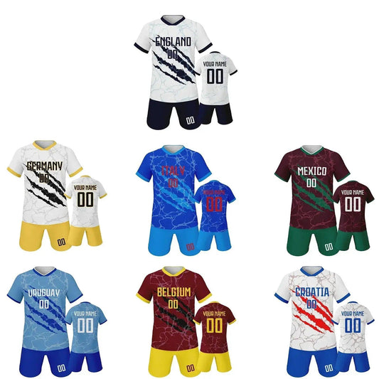  Custom Youth Soccer Jersey Set With Name And Number, Unisex Knit Kit For Ages 3-14 -  ToylandEU™
