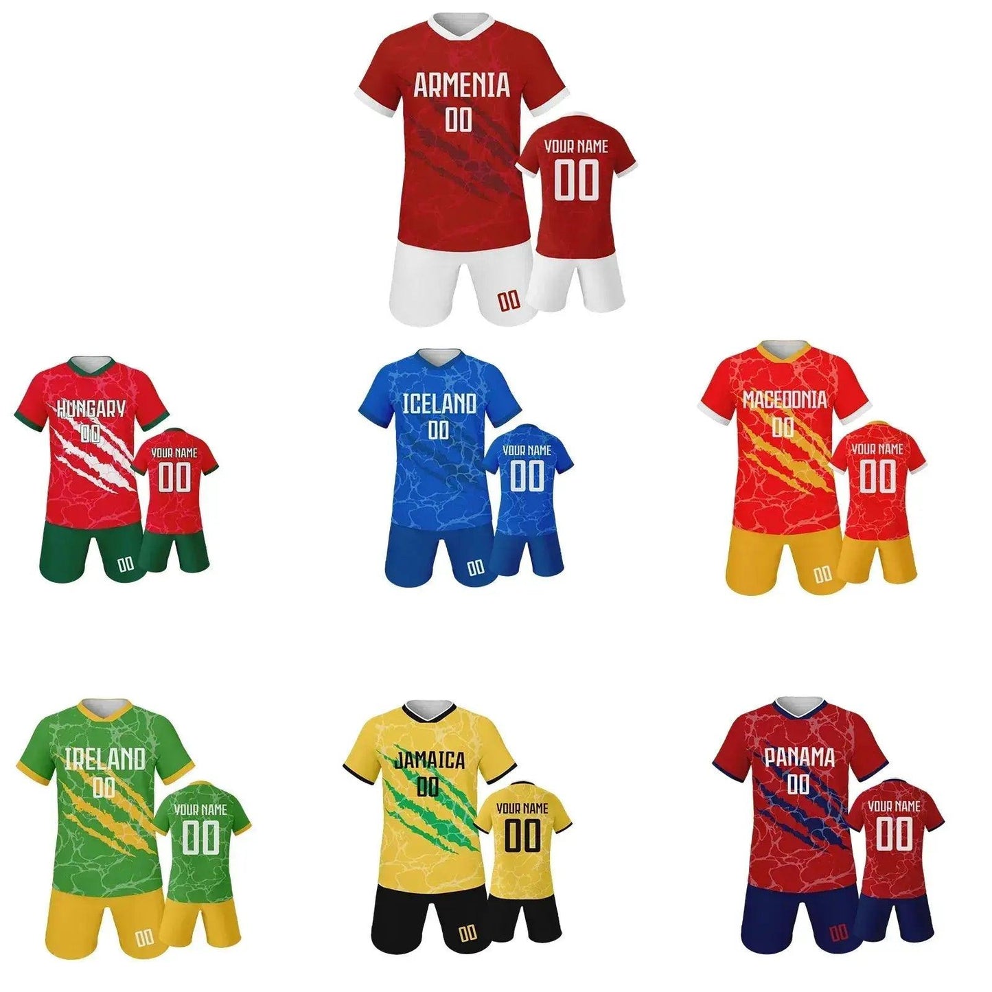 Custom Youth Soccer Jersey Set With Name And Number, Unisex Knit Kit For Ages 3-14 -  ToylandEU™