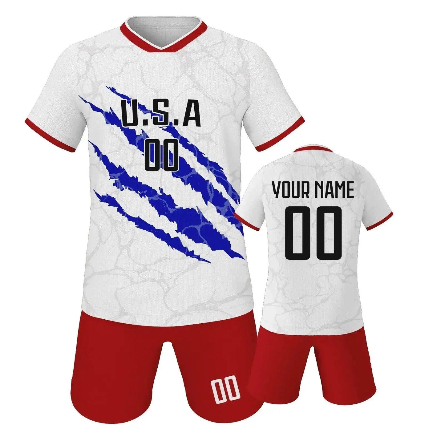  Custom Youth Soccer Jersey Set With Name And Number, Unisex Knit Kit For Ages 3-14 -  ToylandEU™