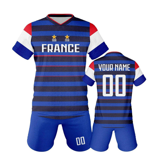  Customizable Kids Soccer Jersey and Shorts Set - France Football Training Outfit with Personalized Name and Number -  ToylandEU™
