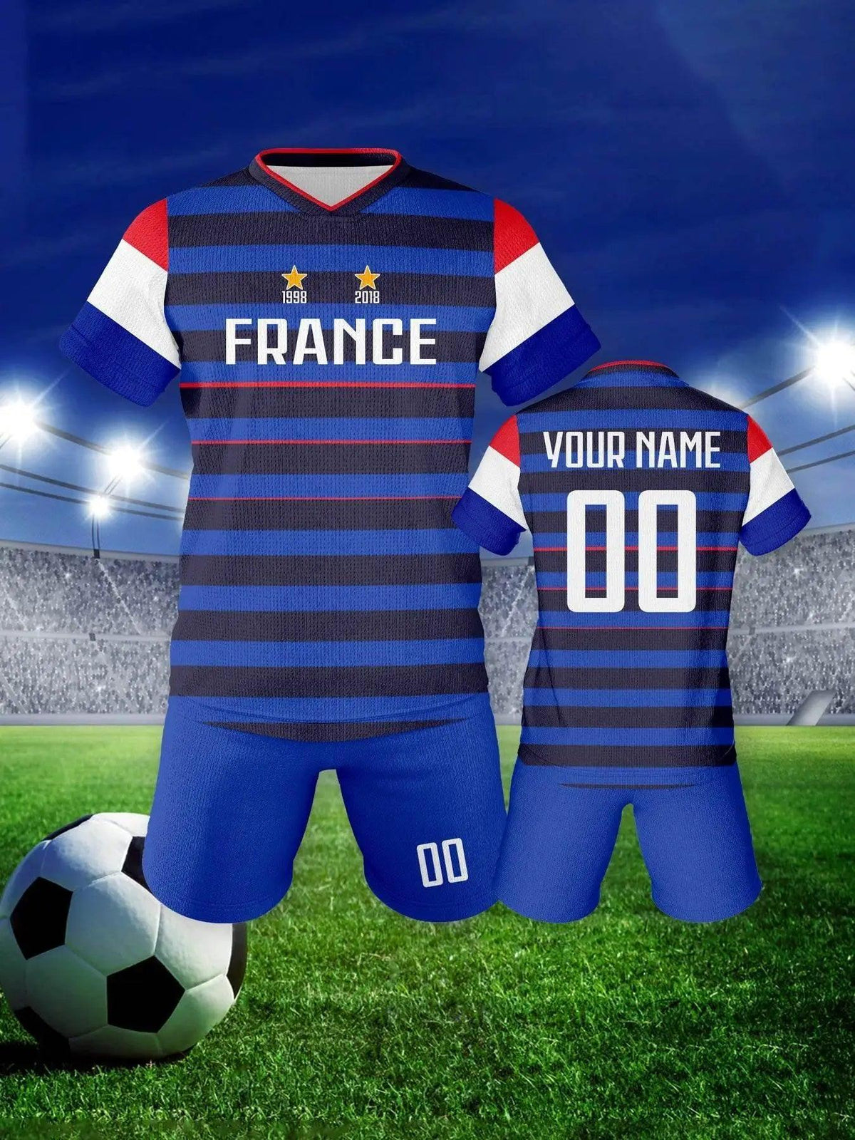  Customizable Kids Soccer Jersey and Shorts Set - France Football Training Outfit with Personalized Name and Number -  ToylandEU™