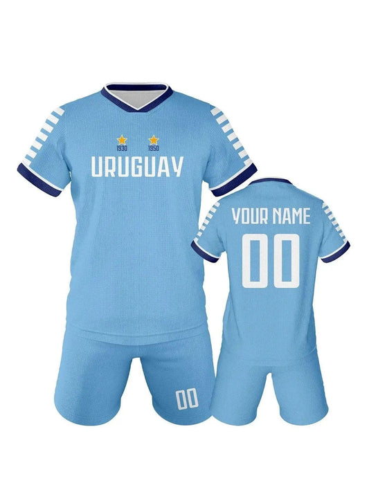  Customizable Kids Uruguay Soccer Training Jersey - Personalized Youth Football Tracksuit with Name & Number -  ToylandEU™