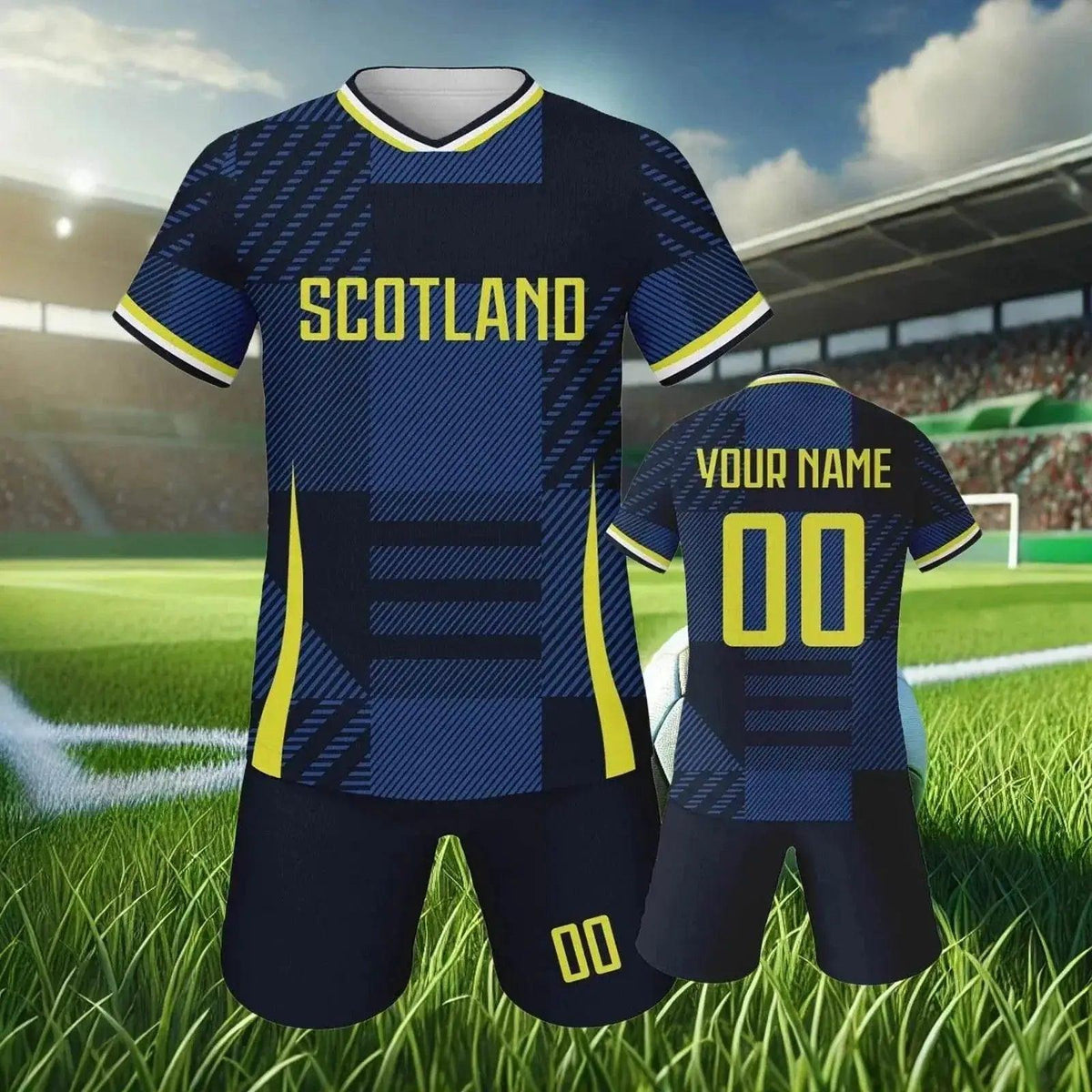  Personalized Scotland Youth Soccer Jersey - Custom Name & Number Football Kit for Kids 3-14Y, Quick-Drying Tracksuit -  ToylandEU™