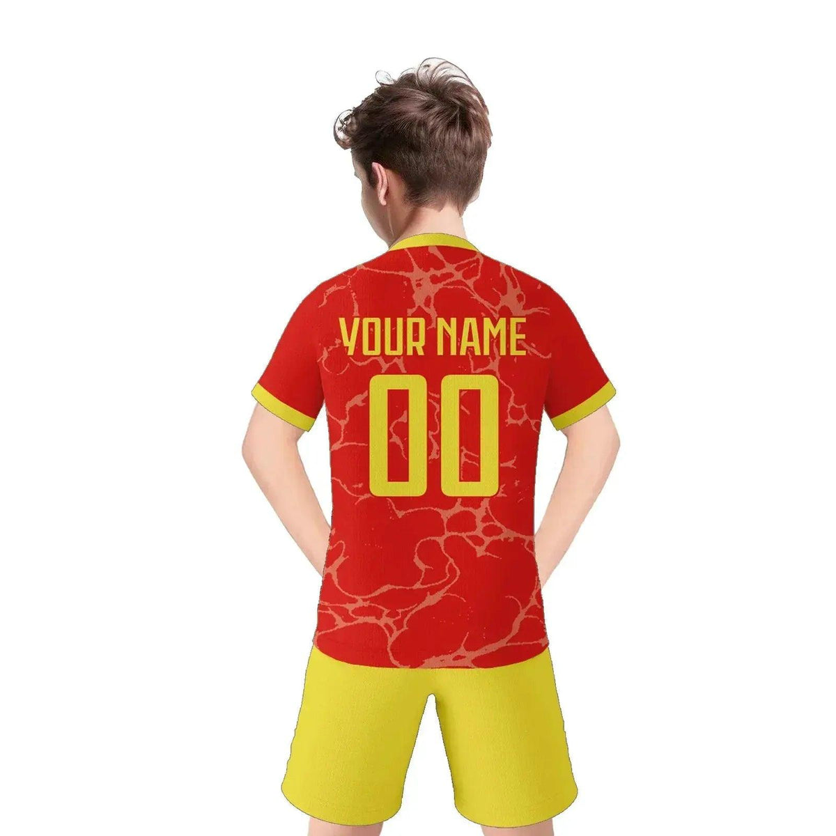  Custom Spain Soccer Jersey Set With Name And Number For Youth Ages 3 Through 14 Includes Jersey And Shorts Knit Fabric -  ToylandEU™