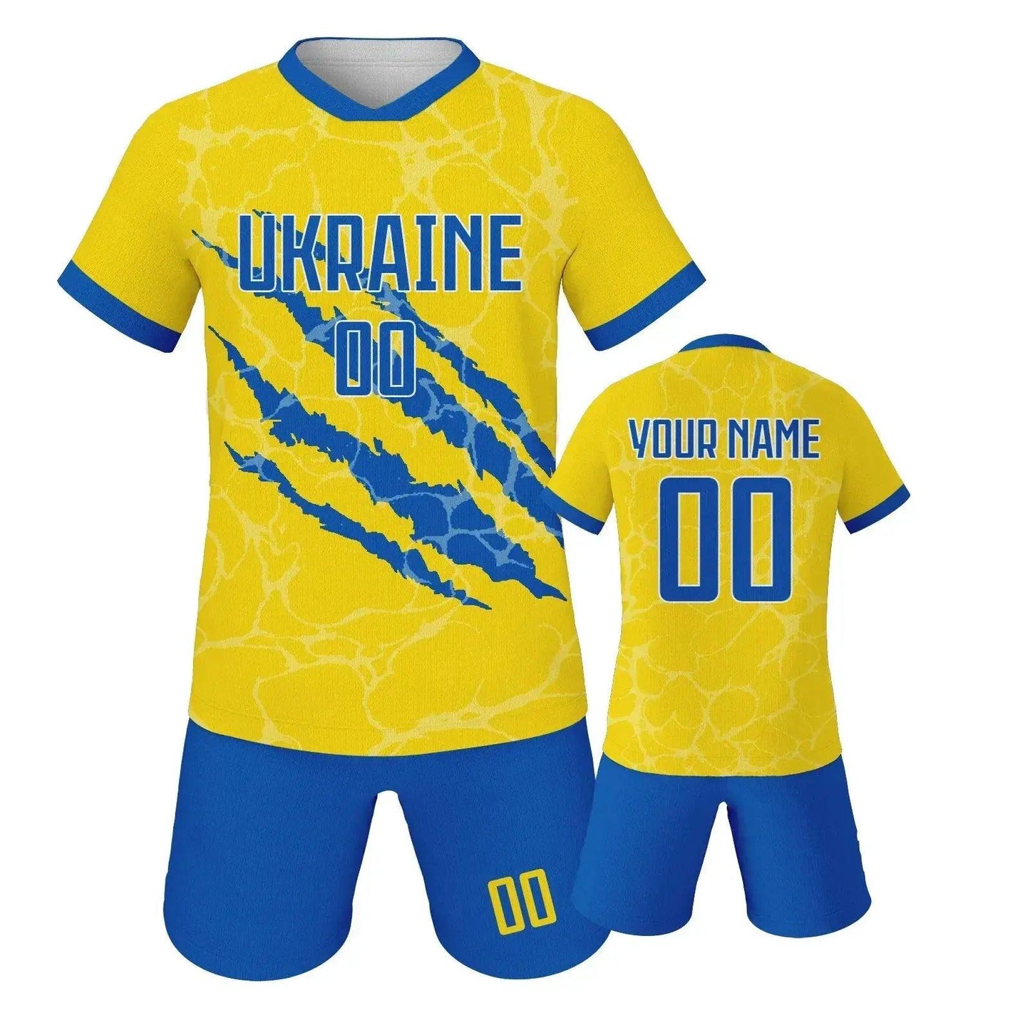  Custom Spain Soccer Jersey Set With Name And Number For Youth Ages 3 Through 14 Includes Jersey And Shorts Knit Fabric -  ToylandEU™