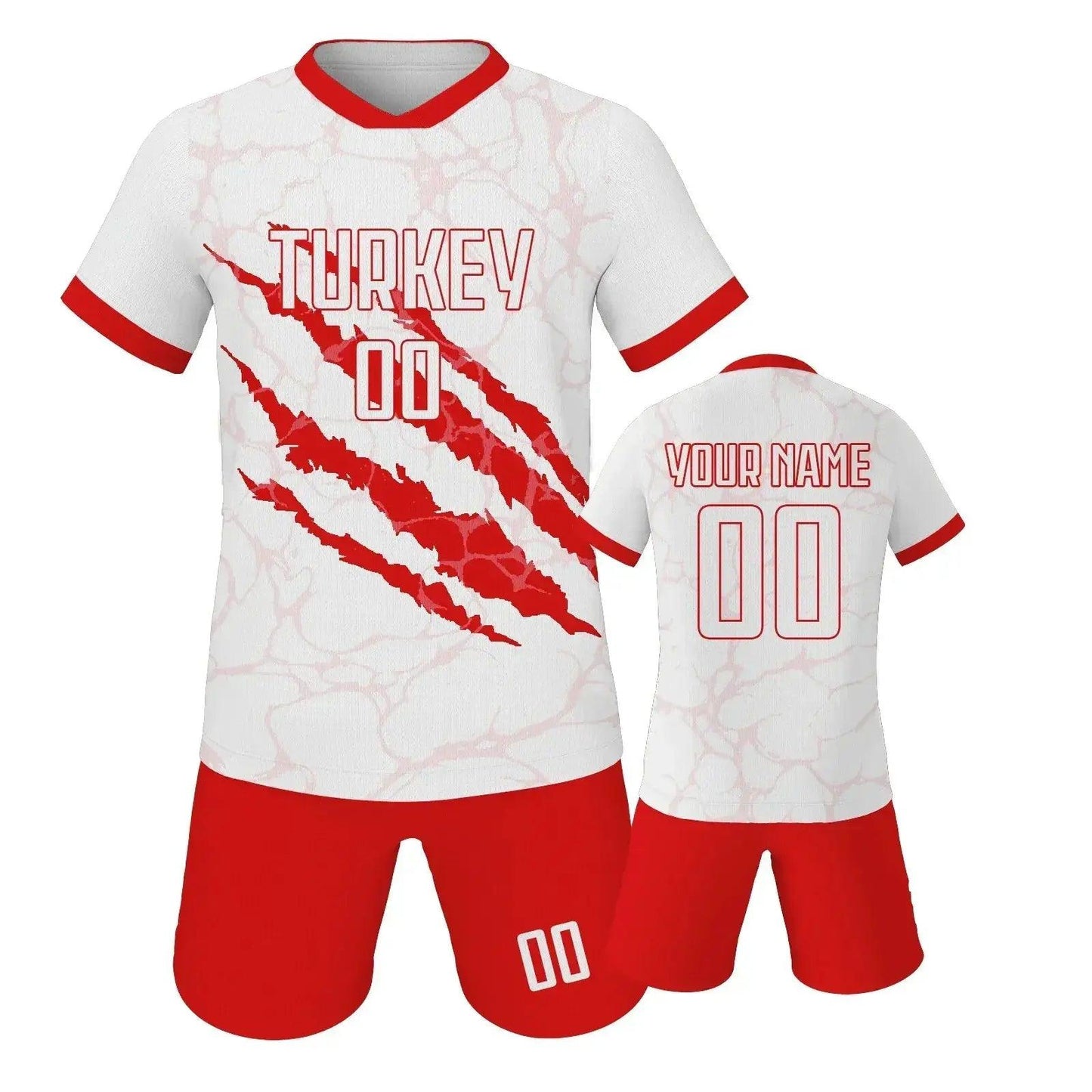  Custom Spain Soccer Jersey Set With Name And Number For Youth Ages 3 Through 14 Includes Jersey And Shorts Knit Fabric -  ToylandEU™