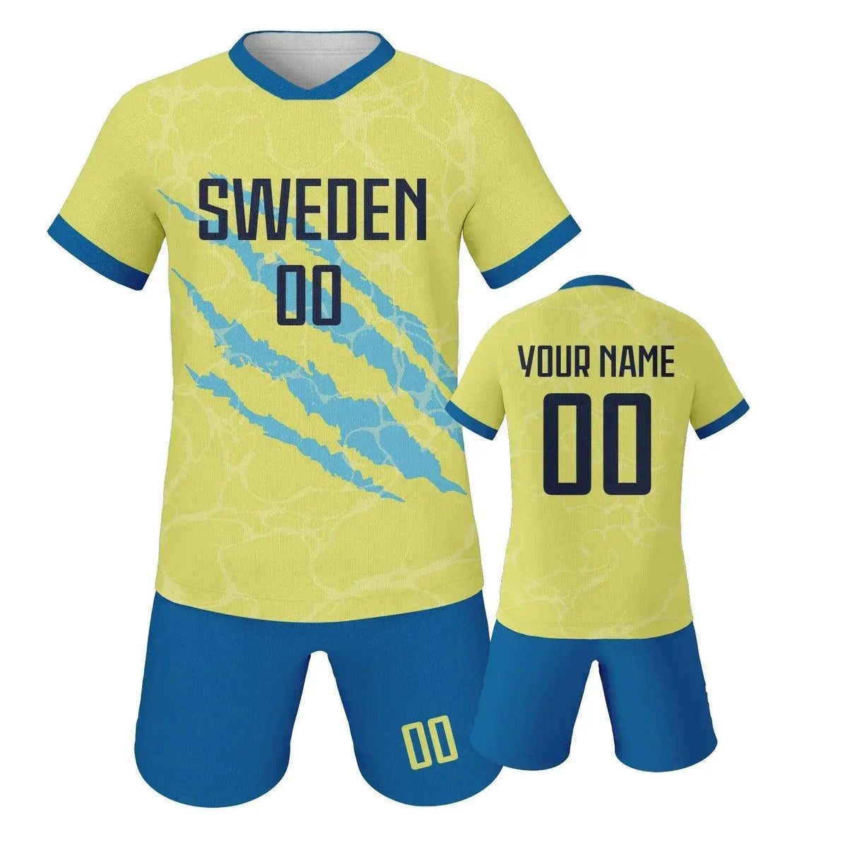  Custom Spain Soccer Jersey Set With Name And Number For Youth Ages 3 Through 14 Includes Jersey And Shorts Knit Fabric -  ToylandEU™