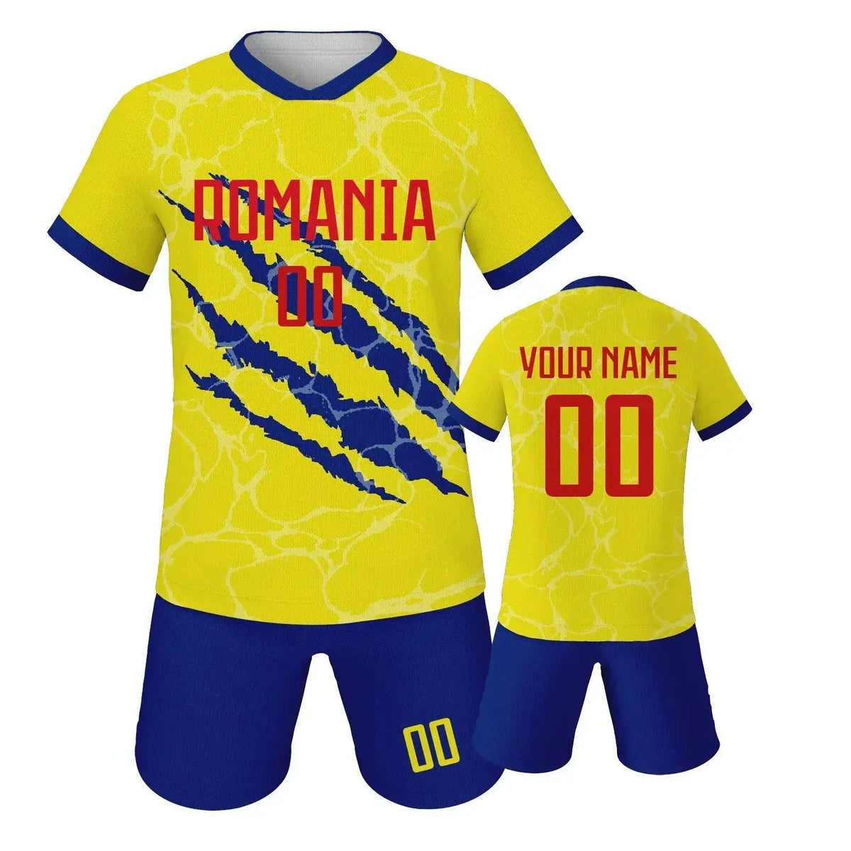  Custom Spain Soccer Jersey Set With Name And Number For Youth Ages 3 Through 14 Includes Jersey And Shorts Knit Fabric -  ToylandEU™