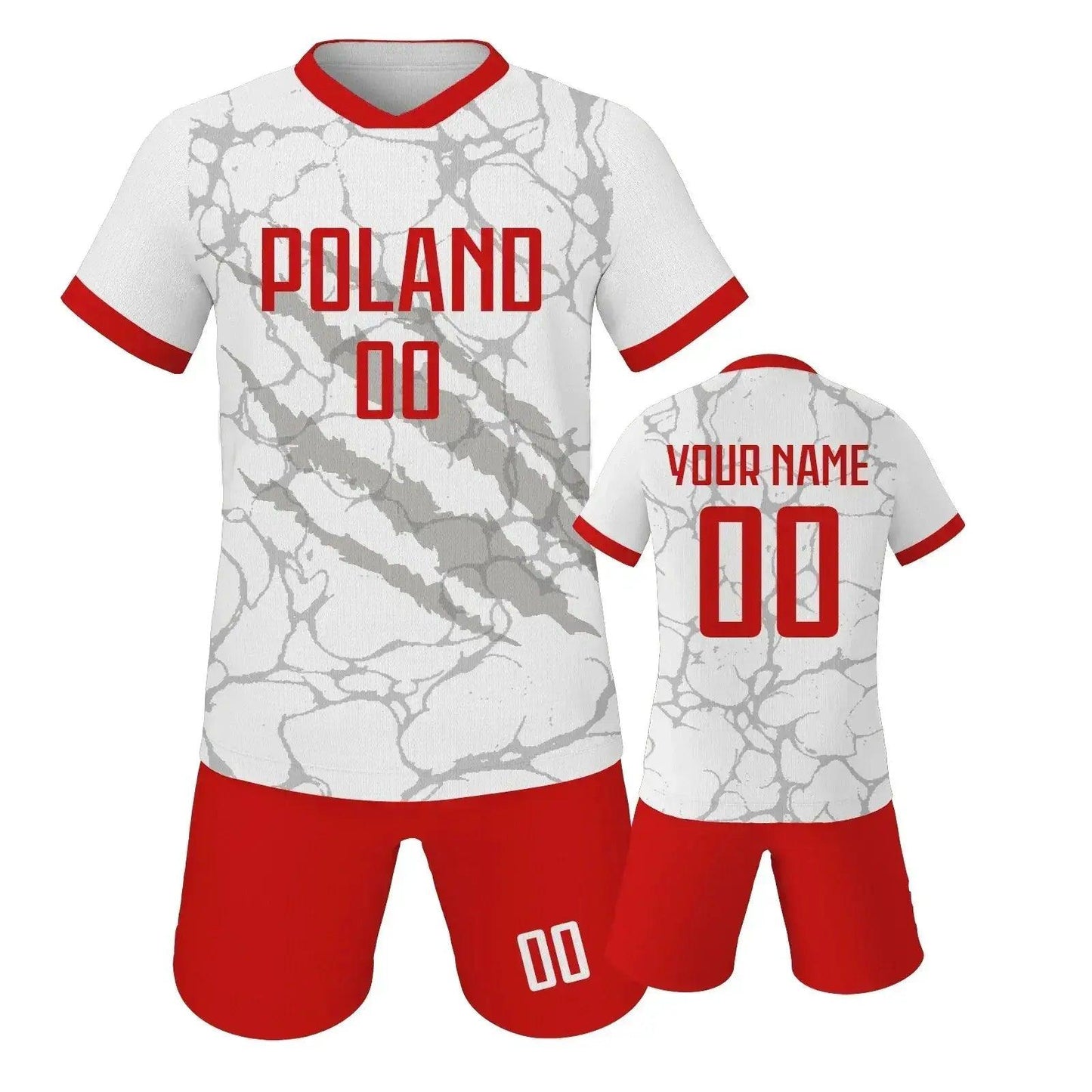  Custom Spain Soccer Jersey Set With Name And Number For Youth Ages 3 Through 14 Includes Jersey And Shorts Knit Fabric -  ToylandEU™