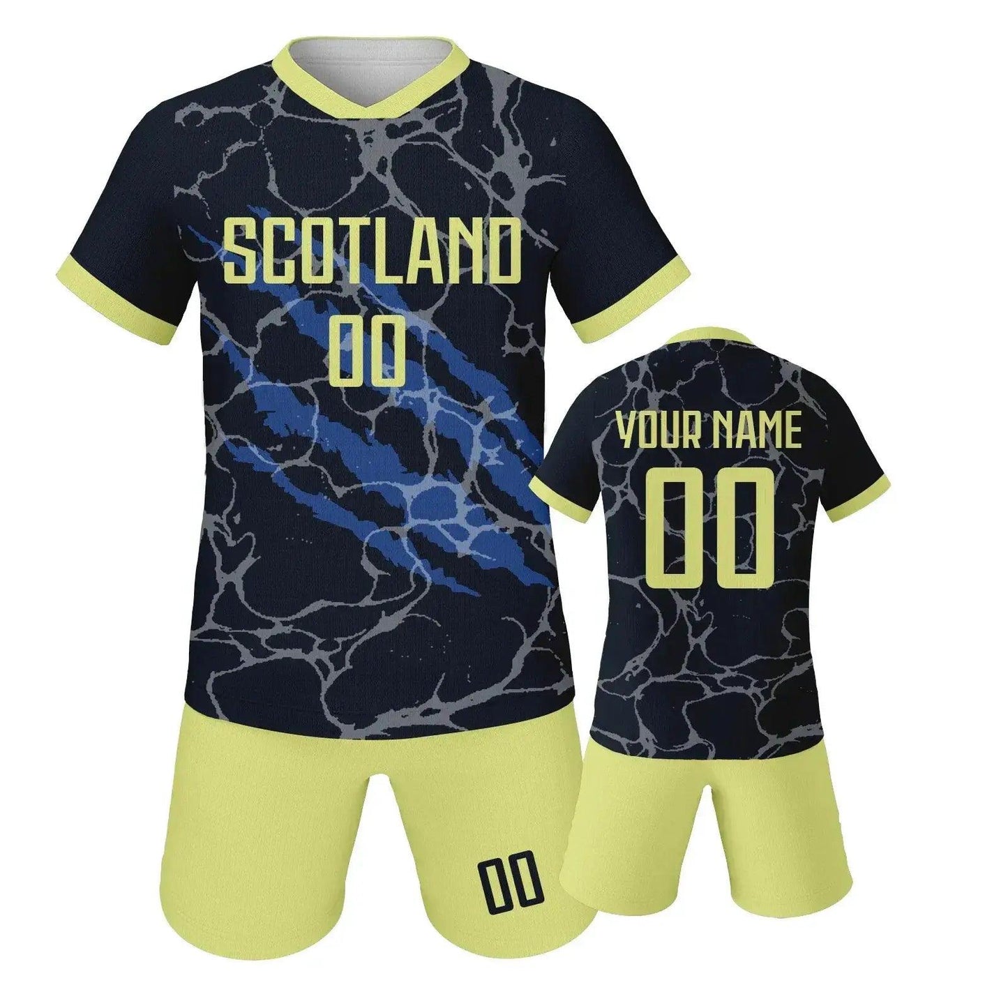  Custom Spain Soccer Jersey Set With Name And Number For Youth Ages 3 Through 14 Includes Jersey And Shorts Knit Fabric -  ToylandEU™