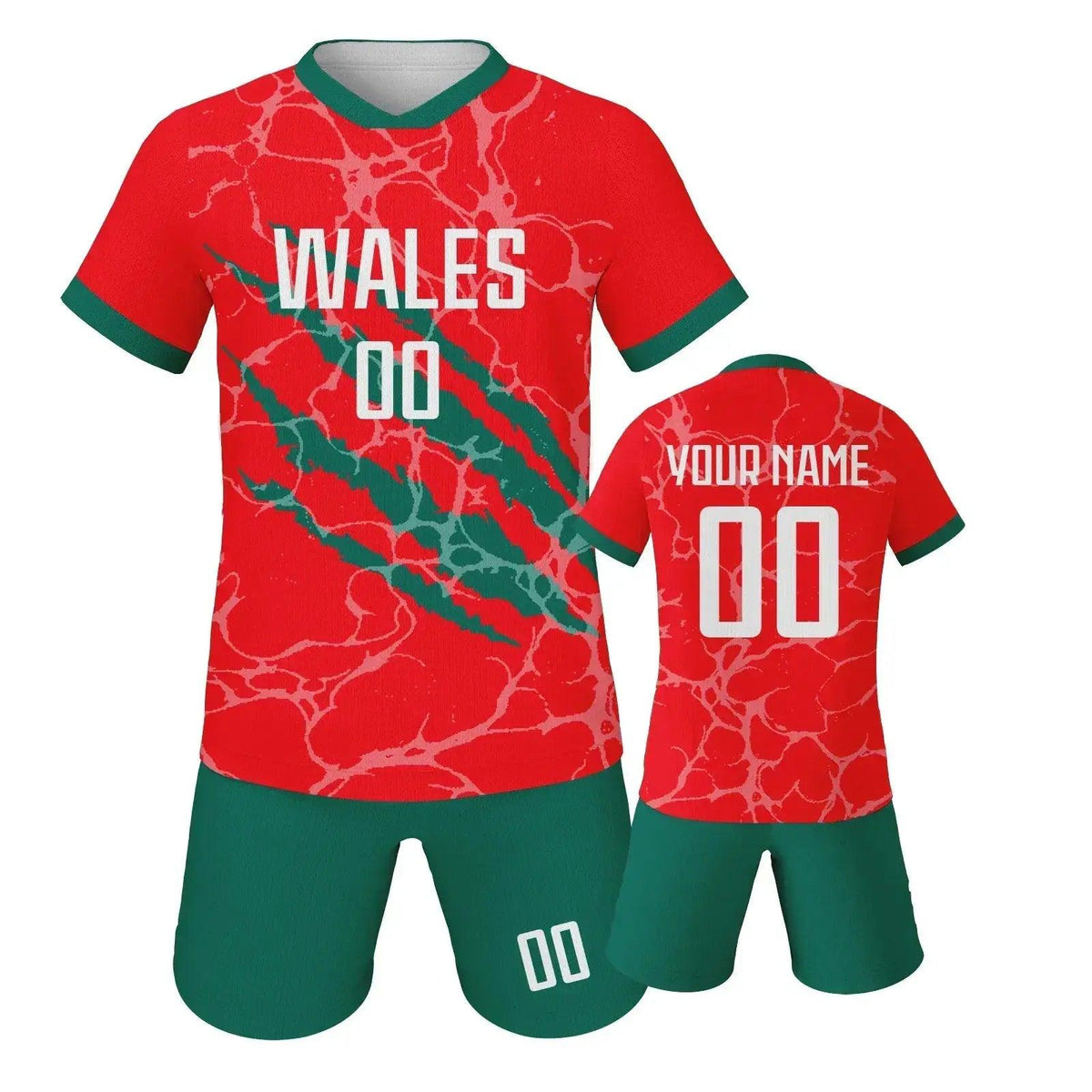  Custom Spain Soccer Jersey Set With Name And Number For Youth Ages 3 Through 14 Includes Jersey And Shorts Knit Fabric -  ToylandEU™