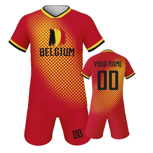  Custom Belgium Kids Soccer Jersey And Shorts Set With Personalized Name And Number, Youth Unisex Football Kit -  ToylandEU™