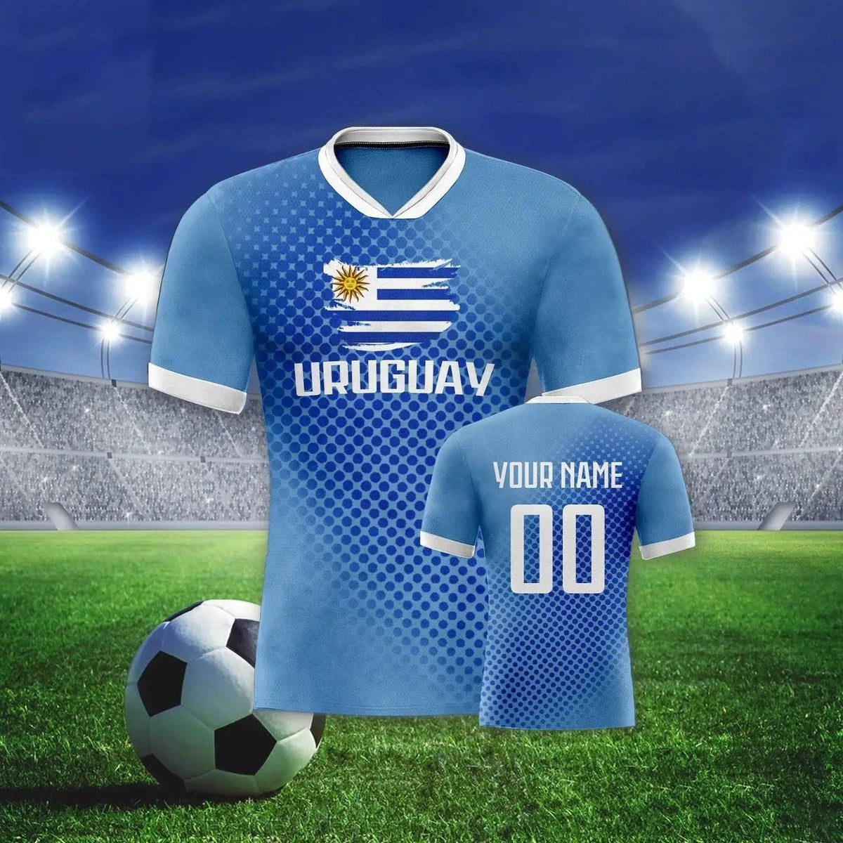  Personalized Uruguay Soccer Jersey for Men and Women - Breathable Custom Football Team Uniform with Name and Number for Youth Fans -  ToylandEU™