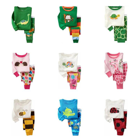 Soft 100 Percent Cotton Kids Pajama Set With Animal Embroidery For Boys And Girls - ToylandEU