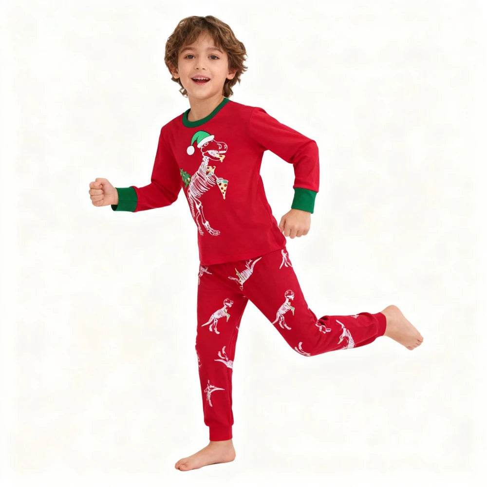 Soft 100 Percent Cotton Kids Pajama Set With Animal Embroidery For Boys And Girls - ToylandEU