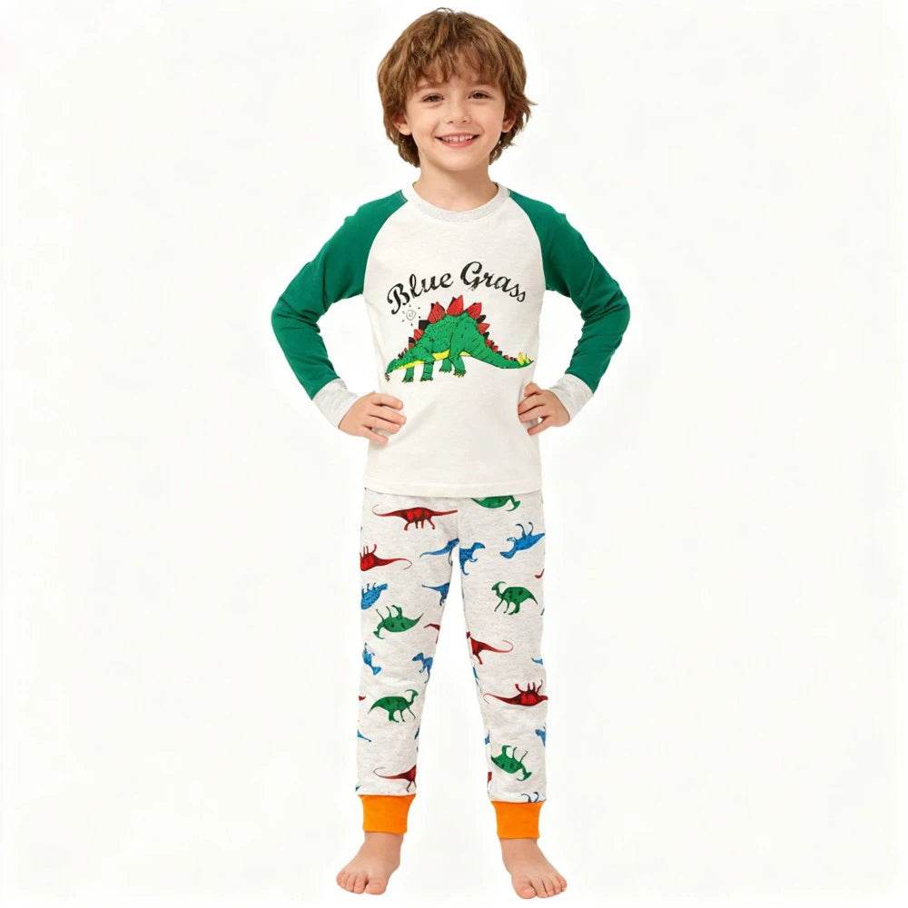 Soft 100 Percent Cotton Kids Pajama Set With Animal Embroidery For Boys And Girls - ToylandEU