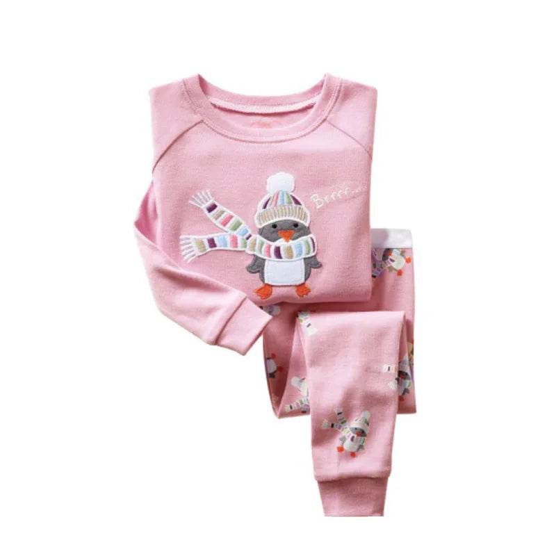 Soft 100 Percent Cotton Kids Pajama Set With Animal Embroidery For Boys And Girls - ToylandEU