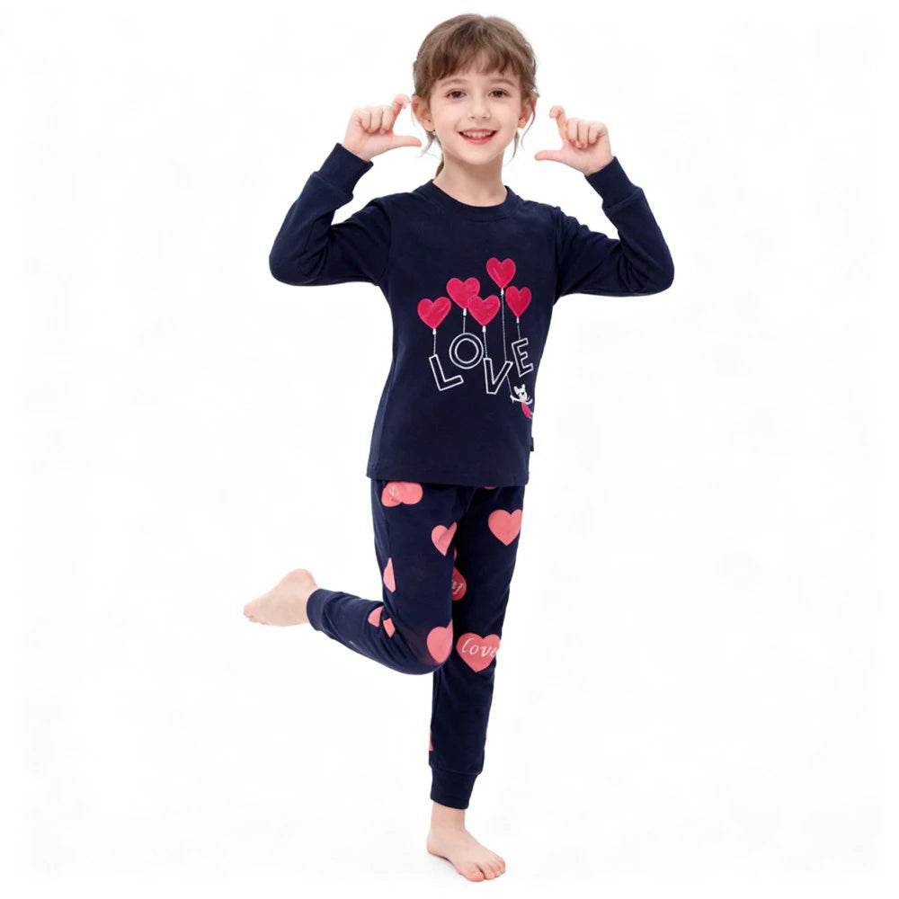 Soft 100 Percent Cotton Kids Pajama Set With Animal Embroidery For Boys And Girls - ToylandEU
