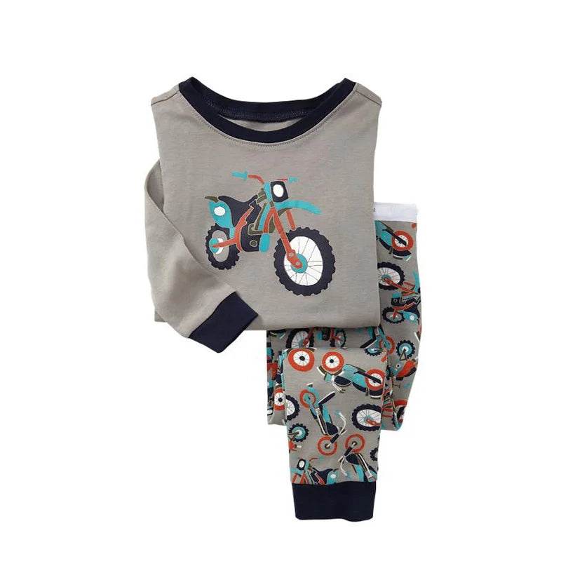 Soft 100 Percent Cotton Kids Pajama Set With Animal Embroidery For Boys And Girls - ToylandEU