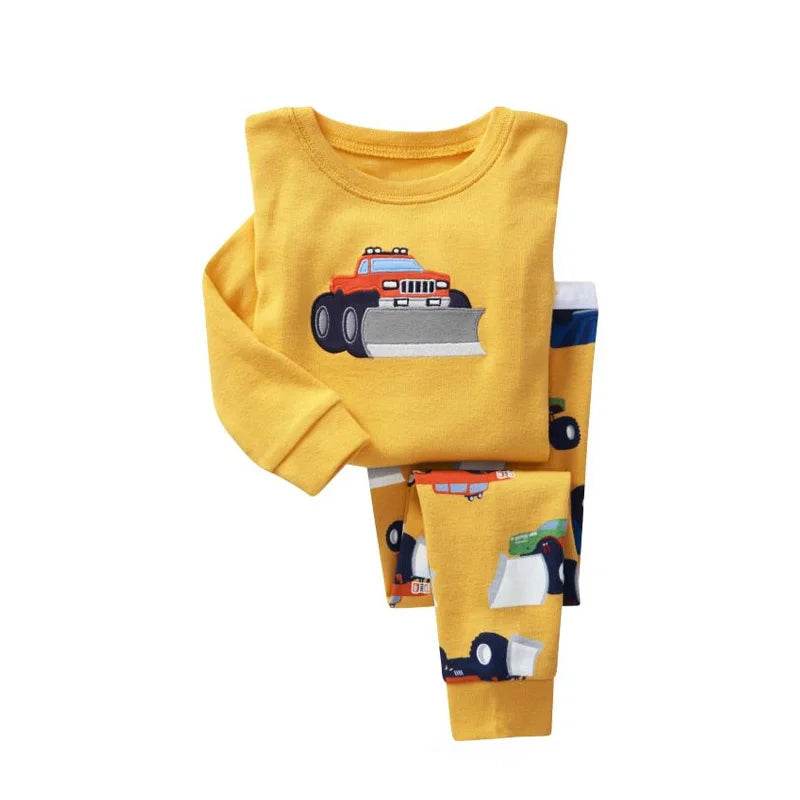 Soft 100 Percent Cotton Kids Pajama Set With Animal Embroidery For Boys And Girls - ToylandEU