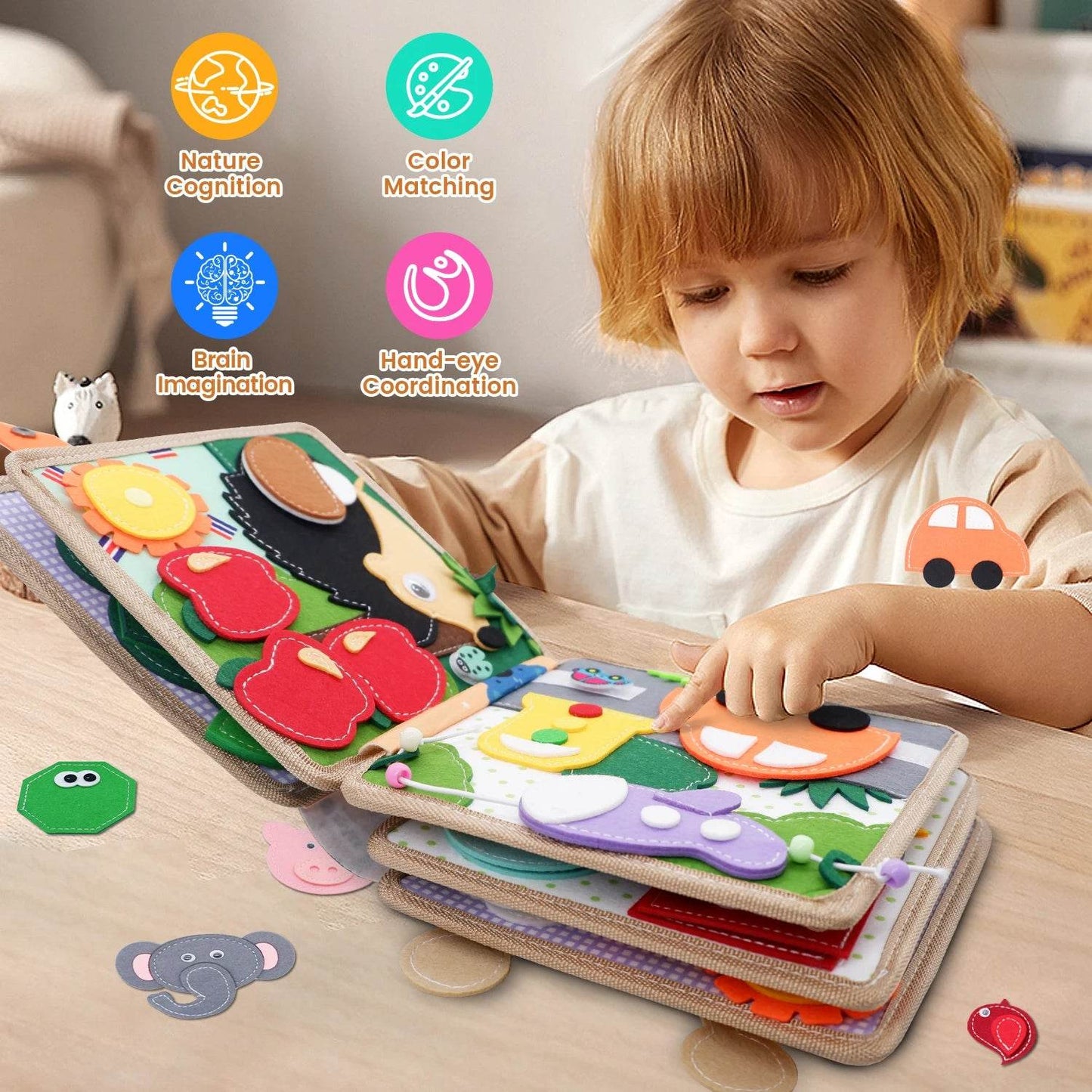 Baby Toy Soft 3D Cloth Book Montessori Infant Learning Toys - ToylandEU