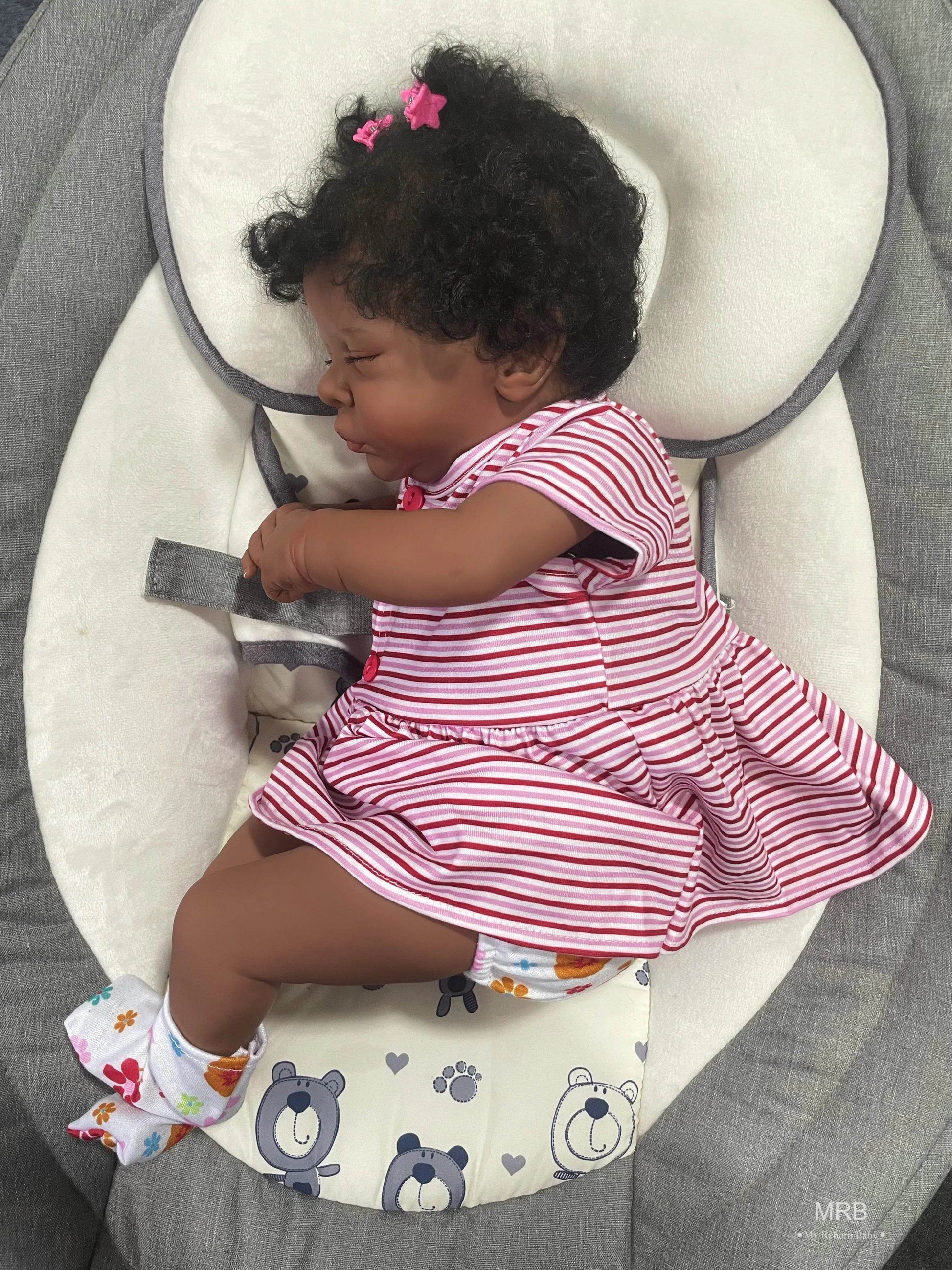 Soft African American Reborn Doll With Rooted Hair For Girls - ToylandEU