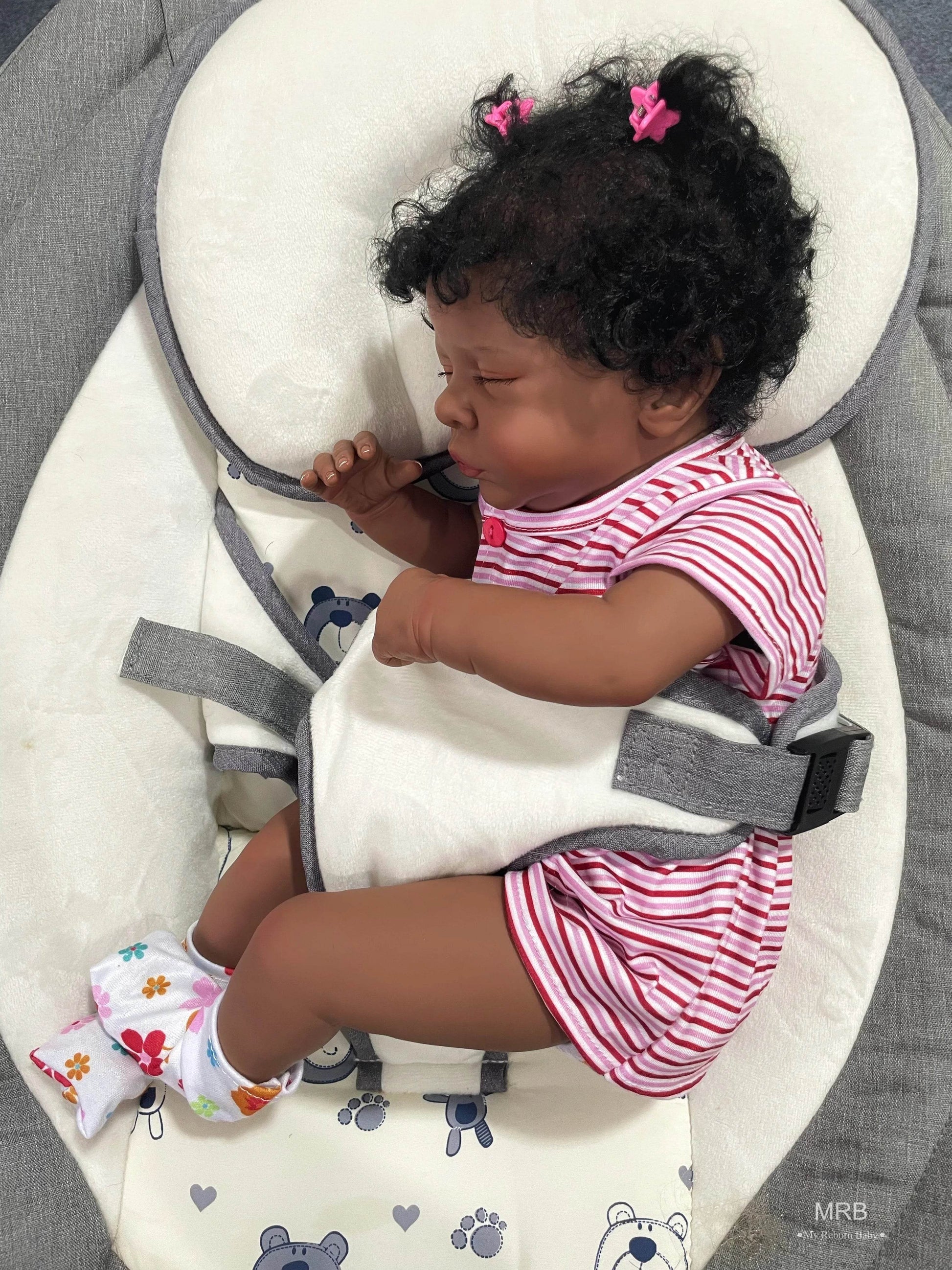 Soft African American Reborn Doll With Rooted Hair For Girls - ToylandEU