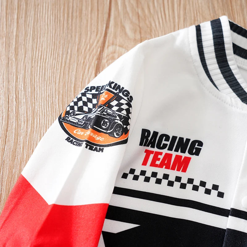 Soft And Comfortable Baby Jumpsuit With Long Sleeves In Outdoor Racing Style For Unisex Newborns In Spring And Autumn - ToylandEU