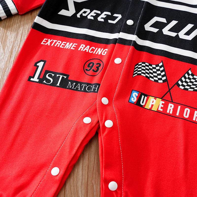 Soft And Comfortable Baby Jumpsuit With Long Sleeves In Outdoor Racing Style For Unisex Newborns In Spring And Autumn - ToylandEU