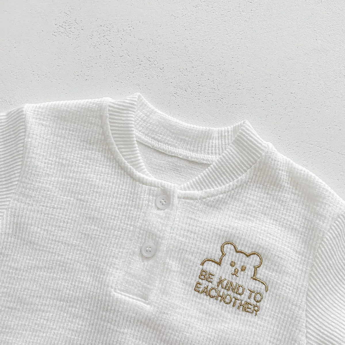 Soft Baby Bodysuits Summer Short Sleeve Cartoon Bear Letter Print Crawling One Piece For Infants 0 To 12 Months - ToylandEU