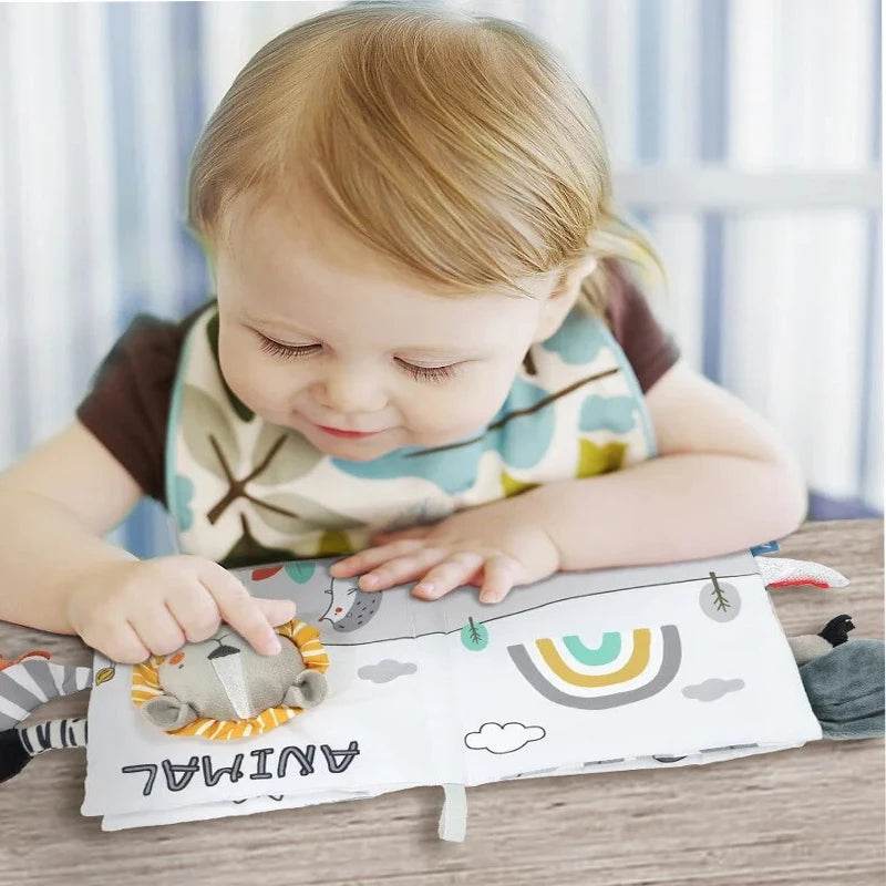 Soft Baby Books 3D Touch Feel High Contrast Cloth Book Early Learning Montessori Sensory Stroller Toys for Infant Toddler Gifts - ToylandEU