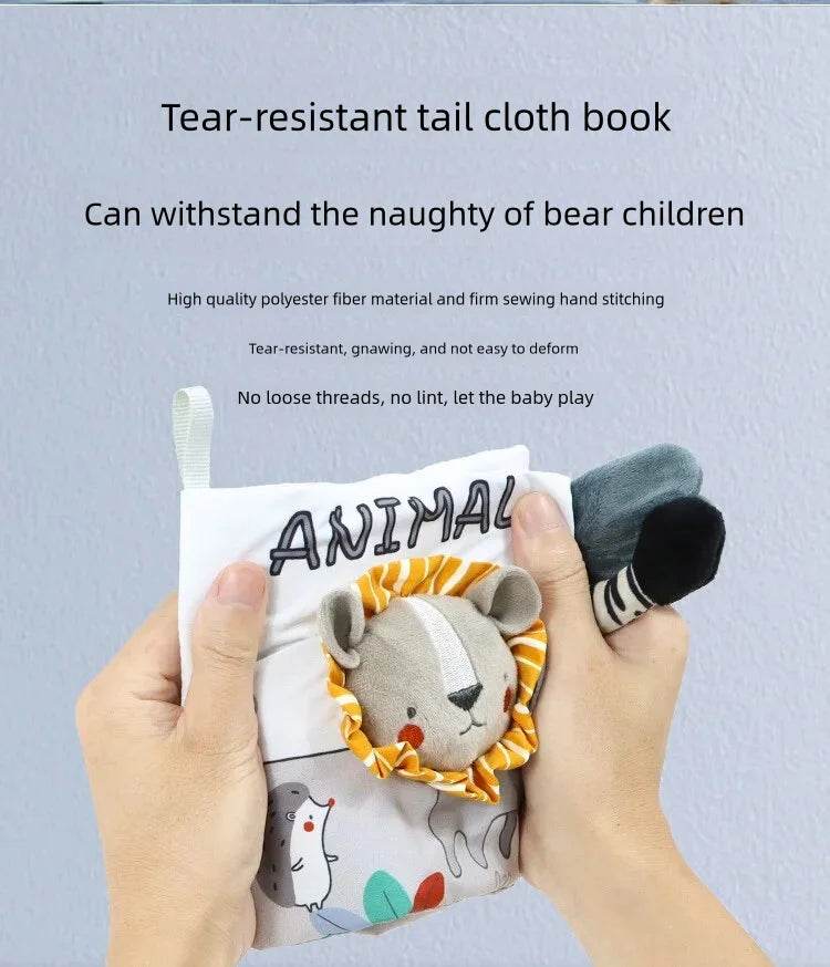 Soft Baby Books 3D Touch Feel High Contrast Cloth Book Early Learning Montessori Sensory Stroller Toys for Infant Toddler Gifts - ToylandEU