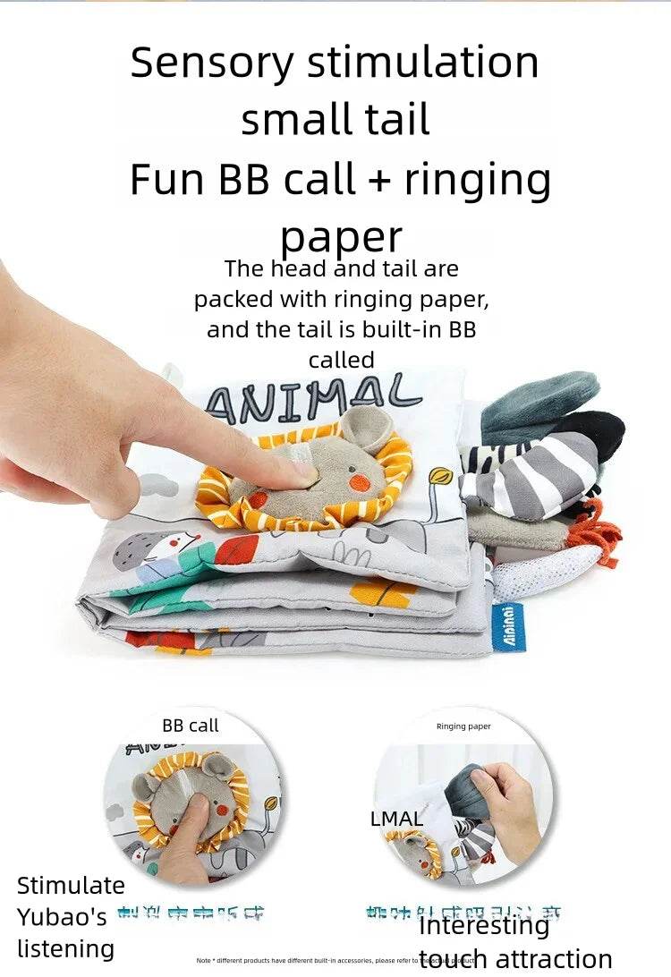 Soft Baby Books 3D Touch Feel High Contrast Cloth Book Early Learning Montessori Sensory Stroller Toys for Infant Toddler Gifts - ToylandEU