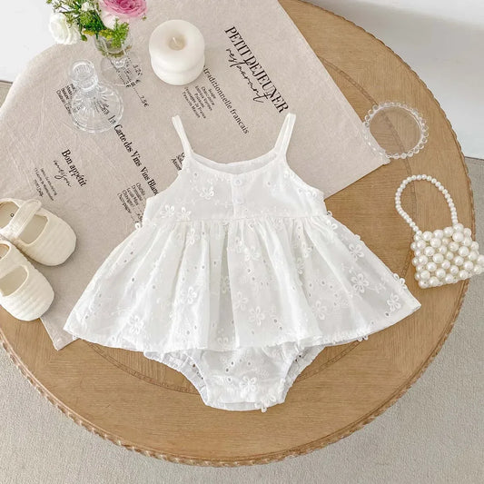 Soft Baby Girl Dress With Korean Embroidered Sling For Toddlers - ToylandEU