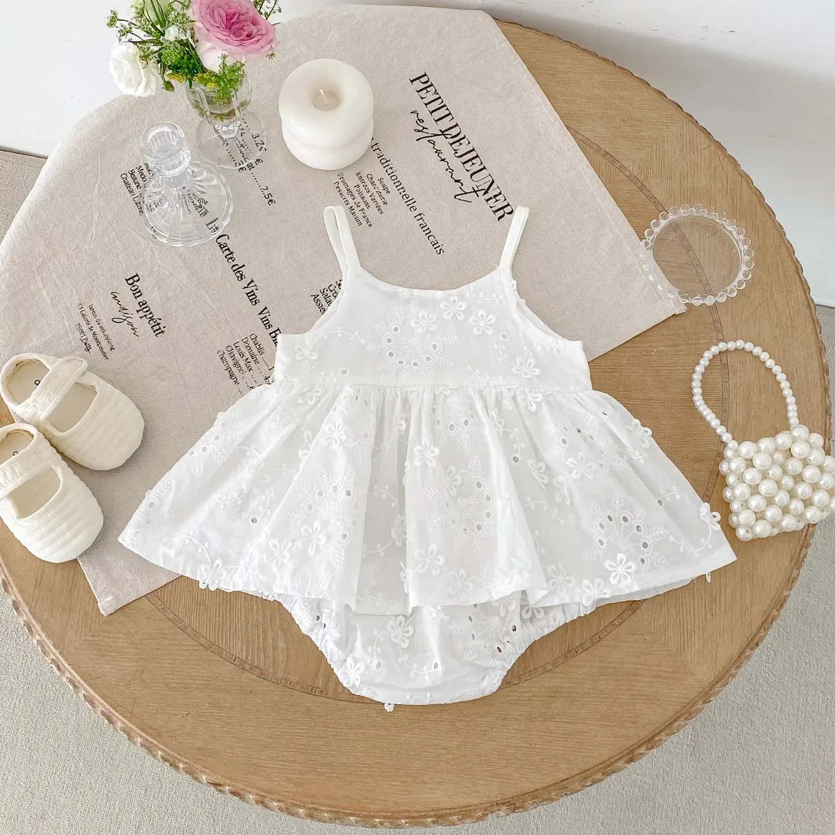 Soft Baby Girl Dress With Korean Embroidered Sling For Toddlers - ToylandEU