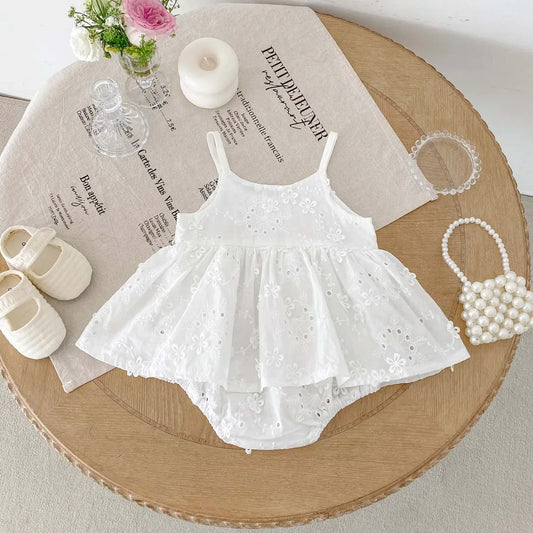 Soft Baby Girl Dress With Korean Embroidered Sling For Toddlers - ToylandEU