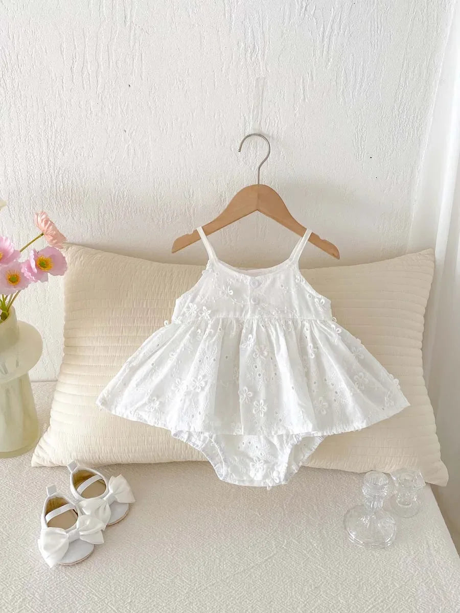 Soft Baby Girl Dress With Korean Embroidered Sling For Toddlers - ToylandEU