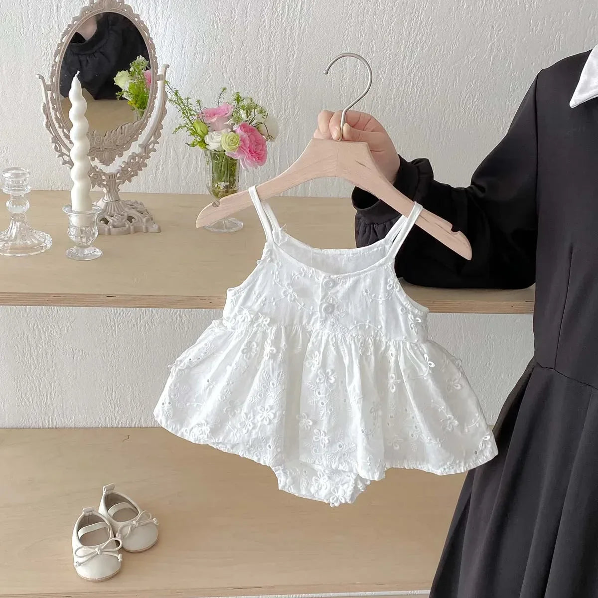 Soft Baby Girl Dress With Korean Embroidered Sling For Toddlers - ToylandEU