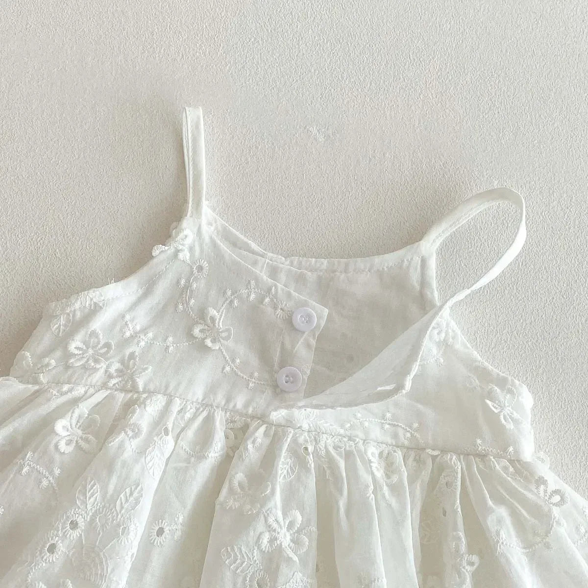 Soft Baby Girl Dress With Korean Embroidered Sling For Toddlers - ToylandEU