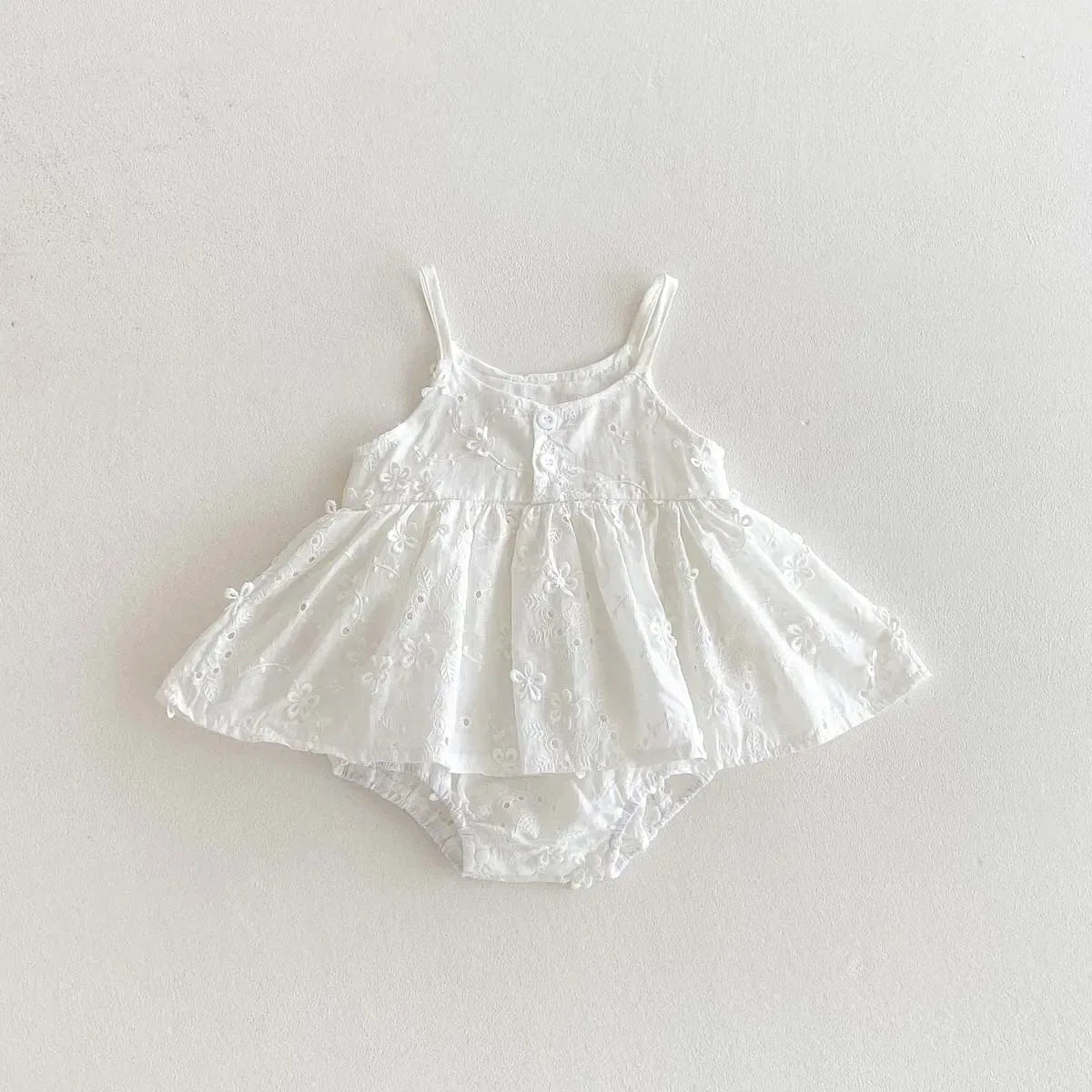 Soft Baby Girl Dress With Korean Embroidered Sling For Toddlers - ToylandEU