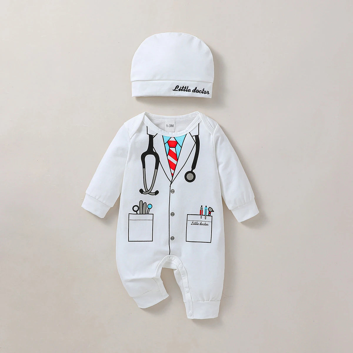 Soft Baby Jumpsuit Set With Hat All Season Long Sleeve Pullover Romper For Newborns - ToylandEU