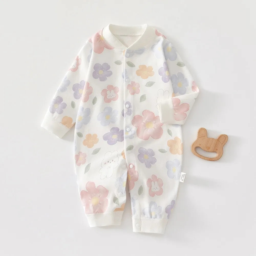 Soft Baby Rompers 100 Percent Cotton Long Sleeve Unisex 0-12 Months Everyday Wear - ToylandEU