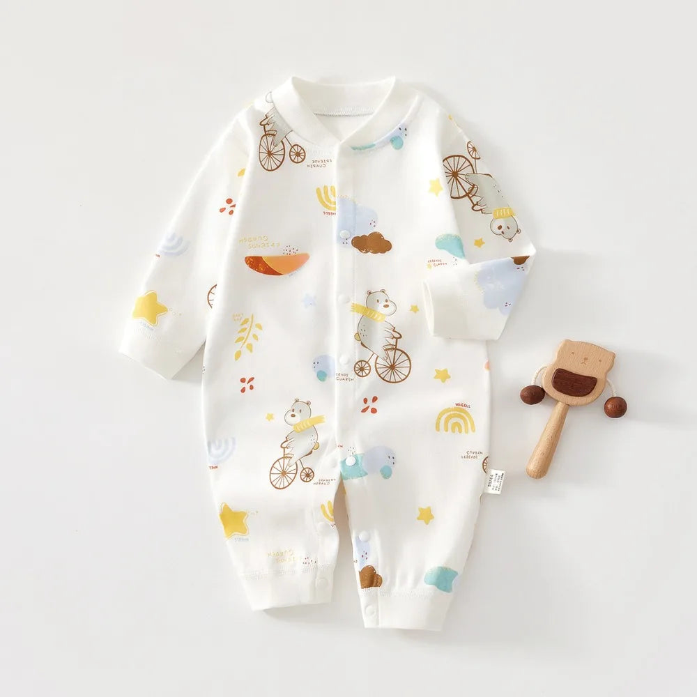 Soft Baby Rompers 100 Percent Cotton Long Sleeve Unisex 0-12 Months Everyday Wear - ToylandEU