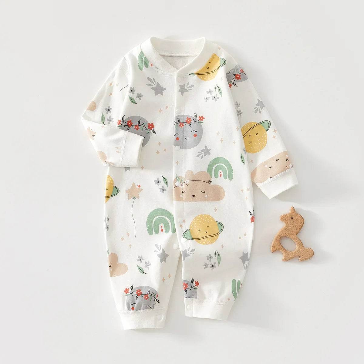 Soft Baby Rompers 100 Percent Cotton Long Sleeve Unisex 0-12 Months Everyday Wear - ToylandEU