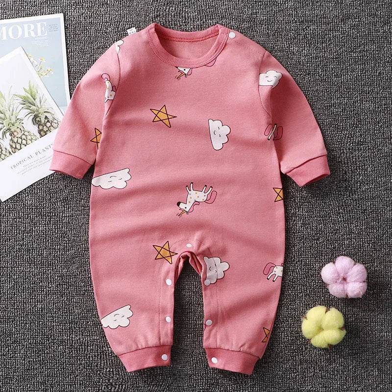 Soft Baby Rompers Cotton Knit Pullover Oneck Unisex For Newborns 0 To 12 Months One Piece Outfit - ToylandEU