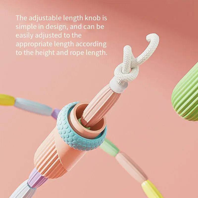 Soft Bead Pattern Bamboo Jump Rope for Kindergarten Children with Loose Beads for Fun Balance Training - ToylandEU