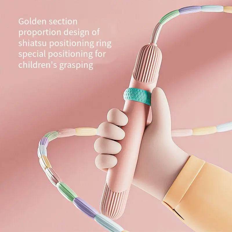 Soft Bead Pattern Bamboo Jump Rope for Kindergarten Children with Loose Beads for Fun Balance Training - ToylandEU