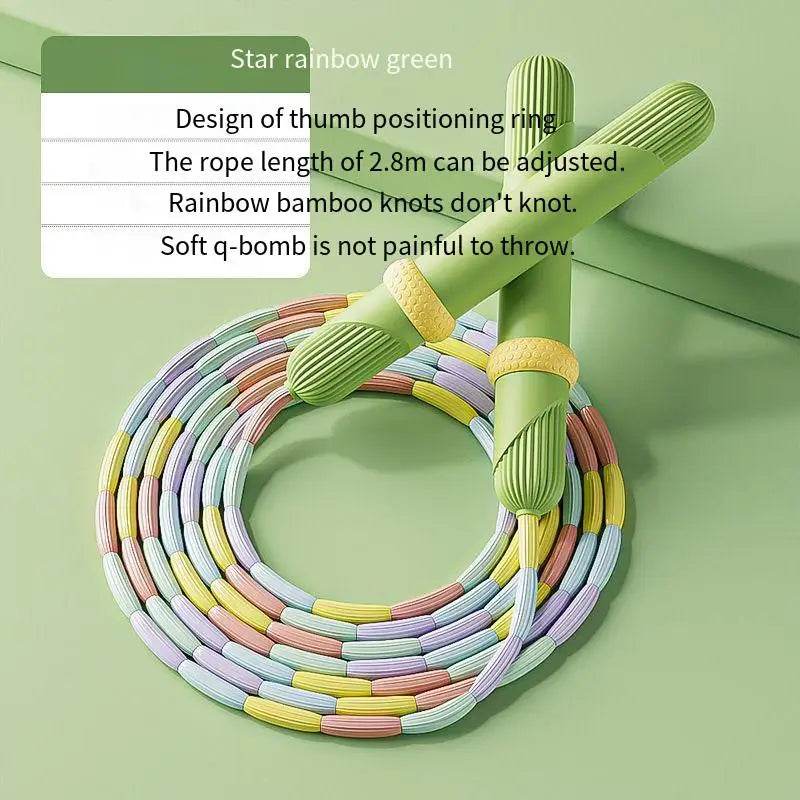 Soft Bead Pattern Bamboo Jump Rope for Kindergarten Children with Loose Beads for Fun Balance Training - ToylandEU