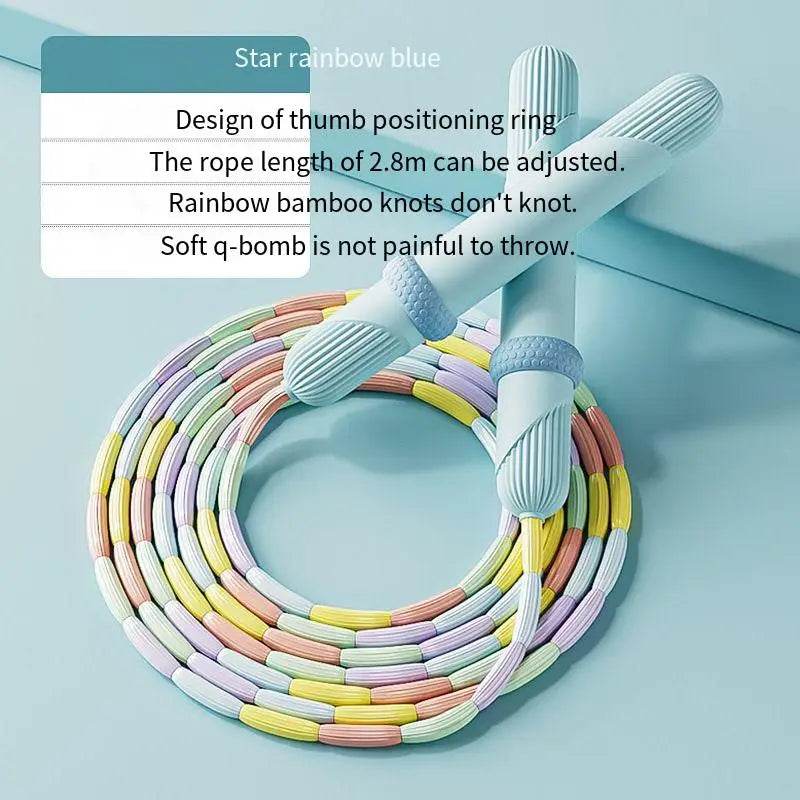 Soft Bead Pattern Bamboo Jump Rope for Kindergarten Children with Loose Beads for Fun Balance Training - ToylandEU